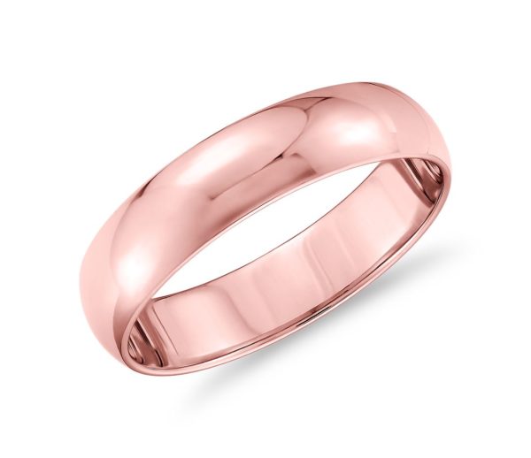 Aliança Confort Fit 5mm Ouro Rosé 10k