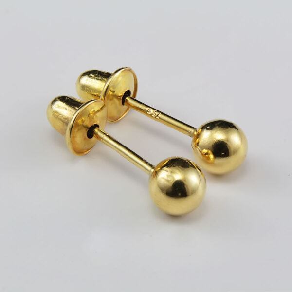 Brinco Bolinha 3mm Ouro Amarelo 18k